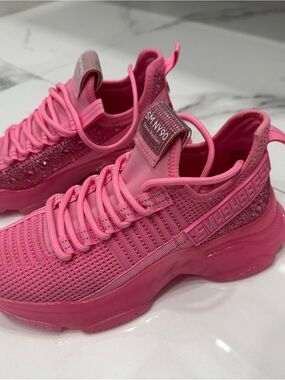 Steve Madden Hot Pink Knit Platform Sneakers